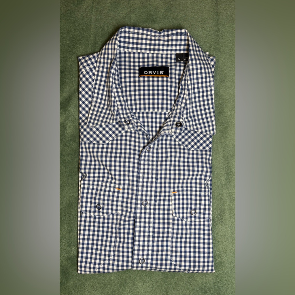 Orvis Blue Casual Button Down Shirt Size L 5233